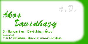 akos davidhazy business card